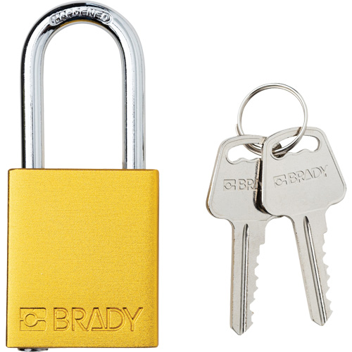 Velocity Lockout Padlock, Yellow, Keyed Different, Aluminum, 1-1/2" Width Seagulf Marine Industries Inc.