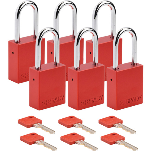 Cadenas de verrouillage Velocity, Rouge, Cl&eacute;s identiques, Aluminium, Largeur de 1-1/2" Seagulf Marine Industries Inc.
