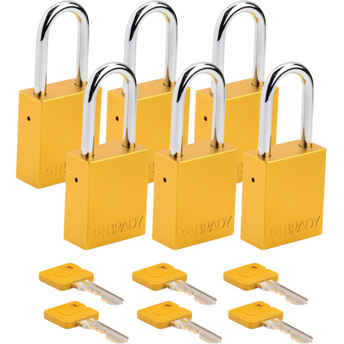 Cadenas de verrouillage Velocity, Jaune, Cl&eacute;s identiques, Aluminium, Largeur de 1-1/2" Seagulf Marine Industries Inc.