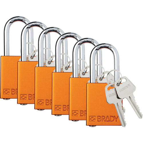 Cadenas de verrouillage Velocity, Orange, Cl&eacute;s diff&eacute;rentes, Aluminium, Largeur de 1-1/2" Seagulf Marine Industries Inc.