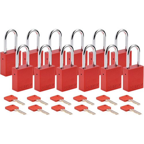Cadenas de verrouillage Velocity, Rouge, Cl&eacute;s diff&eacute;rentes, Aluminium, Largeur de 1-1/2" Seagulf Marine Industries Inc.