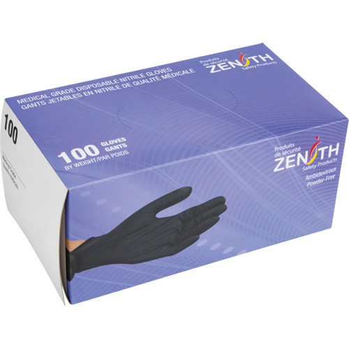 Gants d'examen de poids lourd &agrave; prise tactile, 2T-Grand, Nitrile, 8 mils, Sans poudre, Noir, Classe 2 Seagulf Marine Industries Inc.