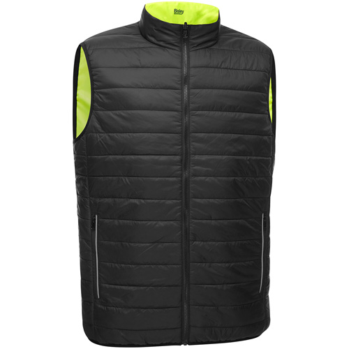 Bisley&reg; X-Back Reversible Puffer Vest, High Visibility Lime-Yellow, Small, Polyester Seagulf Marine Industries Inc.
