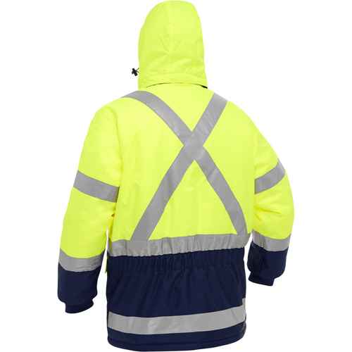 Bisley&reg; X-Back Extreme Cold Jacket with Navy Bottom, Polyester, High Visibility Lime-Yellow, 3X-Large Seagulf Marine Industries Inc.