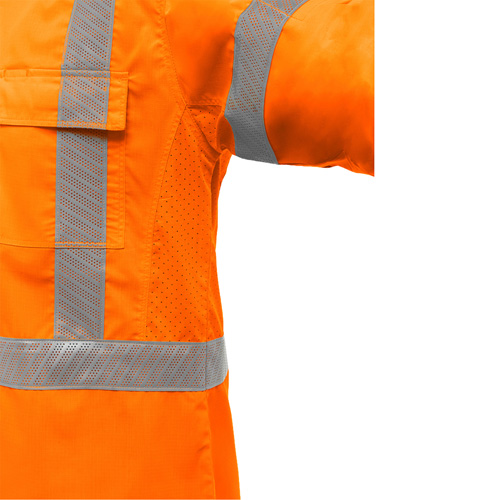 Bisley&reg; X-Back Long Sleeve Work Shirt with X-Airflow, Poly-Cotton, Small, High Visibility Orange Seagulf Marine Industries Inc.