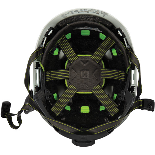 Casque de s&eacute;curit&eacute; d'escalade Fibre Metal, R&eacute;pond aux normes CSA type 2, Suspension Rochet, Ventil&eacute; Seagulf Marine Industries Inc.