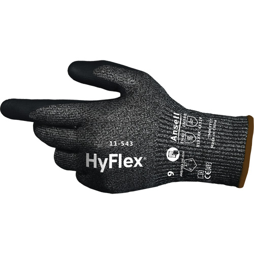 HyFlex&reg; 11-543 Cut Resistant Gloves, Size 6, 13 Gauge, Nitrile Coated, Nylon/Stainless Steel/HPPE/Spandex Shell, ASTM ANSI Level A7/EN 388 Level F Seagulf Marine Industries Inc.
