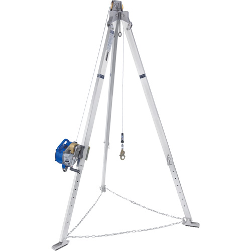 Tr&eacute;pied en aluminium pour espace clos avec cordage de s&eacute;curit&eacute; autor&eacute;tractable tri directionnel 8301098 Seagulf Marine Industries Inc.