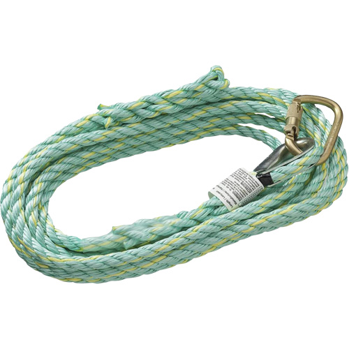 VL-1115-25 Vertical Lifeline Rope with Anchor End Carabiner & Trailing End Back Splice, Copolymer Seagulf Marine Industries Inc.