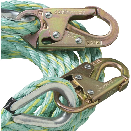 VL-1122-100 Cordage de s&eacute;curit&eacute; vertical avec crochet mousqueton d'ancrage, Copolym&egrave;re Seagulf Marine Industries Inc.
