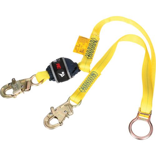 Tie-Back Web Shock-Absorbing Lanyard, 6', Snap Hook Center, Snap Hook Leg Ends, Polyester Seagulf Marine Industries Inc.