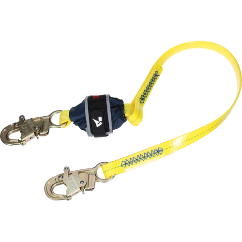 Coated Web Shock-Absorbing Lanyard, 4', Snap Hook Center, Snap Hook Leg Ends Seagulf Marine Industries Inc.