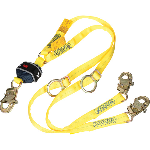 Twin-Leg Tie-Back Web Shock-Absorbing Lanyard, 6', Snap Hook Center, Snap Hook Leg Ends, Polyester Seagulf Marine Industries Inc.