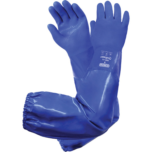 Gants triples enduits r&eacute;sistants aux produits chimiques Integra 77-395, Taille 8, 28" lo, PVC, Doublure en Coton Seagulf Marine Industries Inc.