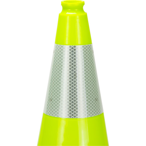C&ocirc;ne de signalisation de premi&egrave;re qualit&eacute;, 18", Vert lime, Bande(s) r&eacute;fl&eacute;chissante(s) 6" Seagulf Marine Industries Inc.