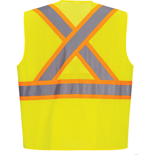 Veste de s&eacute;curit&eacute; &agrave; bandes contrastantes, Jaune lime haute visibilit&eacute;, Petit, Polyester Seagulf Marine Industries Inc.