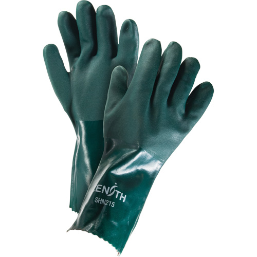 Gants verts &agrave; double enduit, 14" lo, PVC, Doublure en Jersey de coton, 70 mils Seagulf Marine Industries Inc.