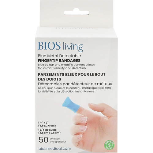 Bandages bleus, Bout de doigt, 3", Tissu d&eacute;tectable, St&eacute;rile Seagulf Marine Industries Inc.