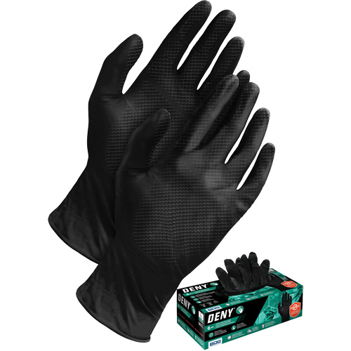 Deny&reg; Disposable Gloves, Small, Nitrile, 6-mil, Powder-Free, Black Seagulf Marine Industries Inc.