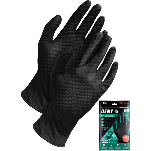 Gants jetables Deny, Petit, Nitrile, 6 mils, Sans poudre, Noir Seagulf Marine Industries Inc.