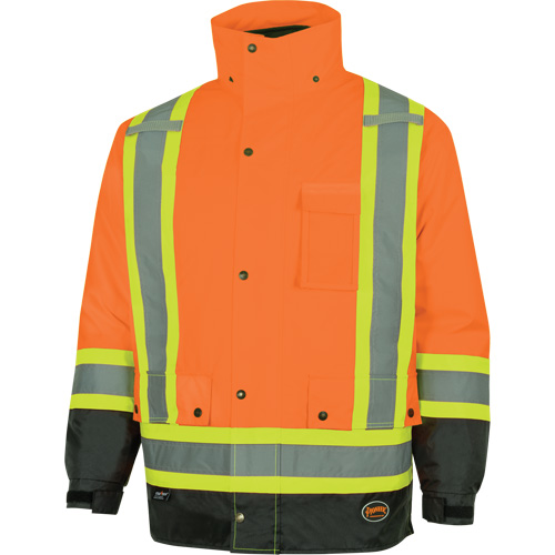 Parka de s&eacute;curit&eacute; d'hiver imperm&eacute;able 7-en-1 5056 Pioneer Yukon, Polyester, Noir/Orange haute visibilit&eacute;, T-petit Seagulf Marine Industries Inc.