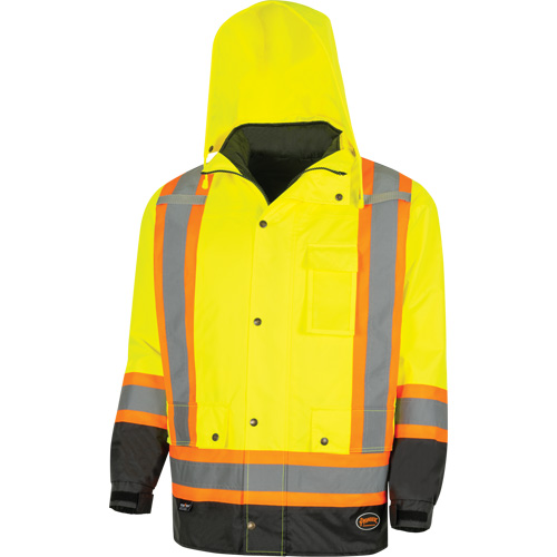 5057 Pioneer&reg; Yukon 7-in-1 Waterproof Winter Safety Parka, Polyester, Black/High Visibility Lime-Yellow, X-Small Seagulf Marine Industries Inc.