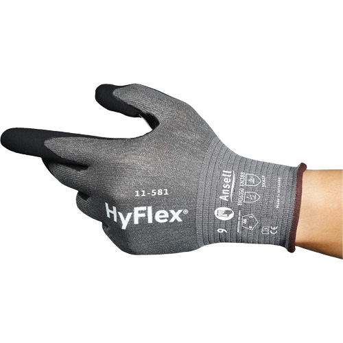 HyFlex&reg; 11-581 Ultra-Lightweight Industrial Gloves, Size 6, 21 Gauge, Nitrile Coated, Nylon/HPPE/Tungsten/Spandex Shell, ASTM ANSI Level A6 Seagulf Marine Industries Inc.