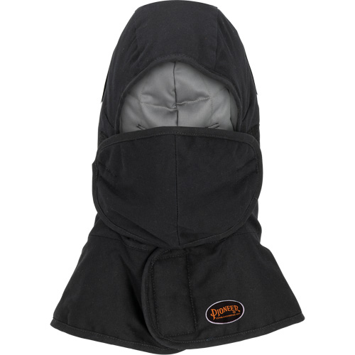 Doublure matelass&eacute;e ignifug&eacute;e Pioneer 765A pour casque de s&eacute;curit&eacute; avec un long cou et embout buccal amovible, Noir/Gris, Coton/FR-Tech/Modacrylique/Nylon Seagulf Marine Industries Inc.