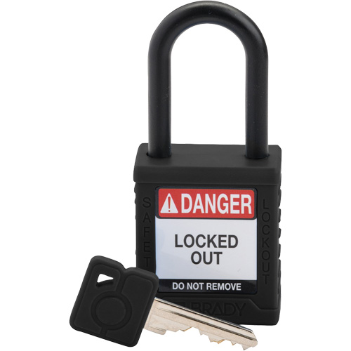 Cadenas de verrouillage de s&eacute;curit&eacute; Velocity, Noir, Cl&eacute;s diff&eacute;rentes, Nylon, Largeur de 1-1/2" Seagulf Marine Industries Inc.