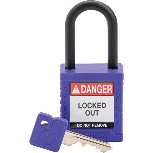 Cadenas de verrouillage de s&eacute;curit&eacute; Velocity, Mauve, Cl&eacute;s diff&eacute;rentes, Nylon, Largeur de 1-1/2" Seagulf Marine Industries Inc.