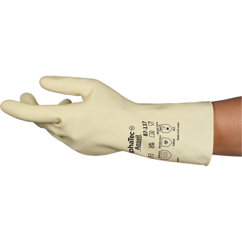 AlphaTec&reg; 87-137 Lightweight Natural Gloves, Size 10, 11.8" L, Rubber Latex, 16-mil Seagulf Marine Industries Inc.