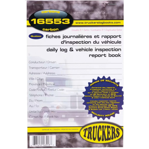 Bilingual Daily Log & Vehicle Inspection Report Book Seagulf Marine Industries Inc.