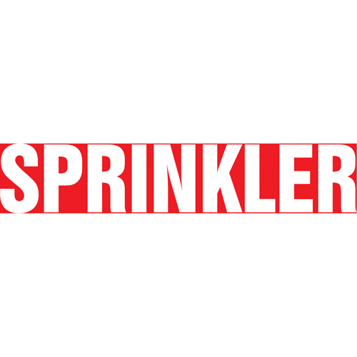 "Sprinkler" Pipe Marker, Self-Adhesive, 1-1/2" H x 8" W, White on Red Seagulf Marine Industries Inc.