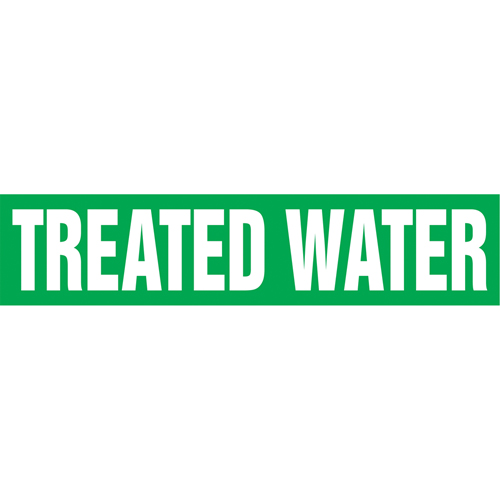 "Treated Water" Pipe Markers, Self-Adhesive, 2-1/2" H x 12" W, White on Green Seagulf Marine Industries Inc.