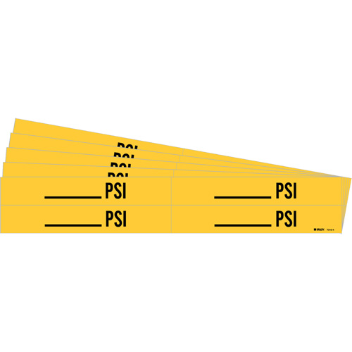 "Blank PSI" Pipe Markers, Self-Adhesive, 1-1/8" H x 7" W, Black on Yellow Seagulf Marine Industries Inc.