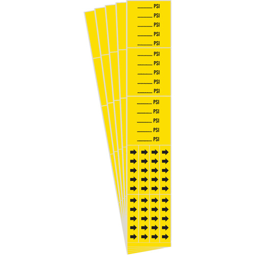 "PSI" Pipe Markers, Self-Adhesive, 2-1/4" H x 2-3/4" W, Black on Yellow Seagulf Marine Industries Inc.