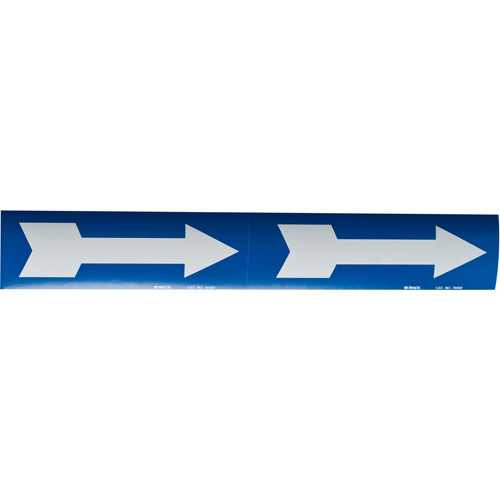 Arrow Pipe Markers, Self-Adhesive, 4" H x 12" W, White on Blue Seagulf Marine Industries Inc.