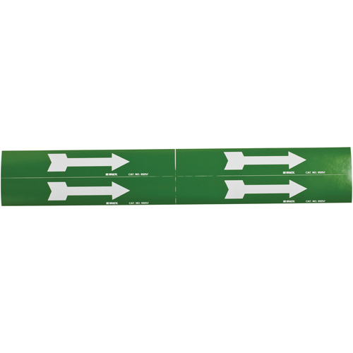 Arrow Pipe Markers, Self-Adhesive, 1-1/8" H x 7" W, White on Green Seagulf Marine Industries Inc.