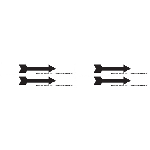Arrow Pipe Marker, Self-Adhesive, 1-1/8" H x 7" W, Black on White Seagulf Marine Industries Inc.