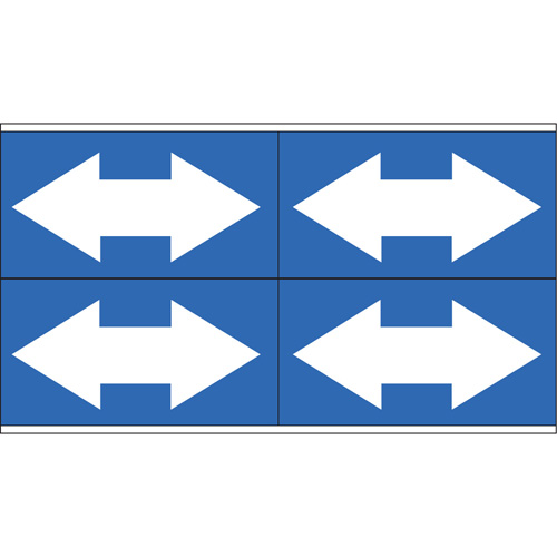 Dual Direction Arrow Pipe Markers, Self-Adhesive, 1-1/8" H x 7" W, White on Blue Seagulf Marine Industries Inc.