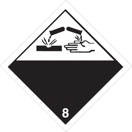 Plaque-&eacute;tiquette TMD mati&egrave;res corrisives, Vinyle adh&eacute;sif Seagulf Marine Industries Inc.