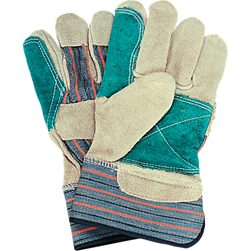 Gants d'ajusteur avec paume double, Grand, Paume en Cuir de vache refendu, Doublure en Coton Seagulf Marine Industries Inc.