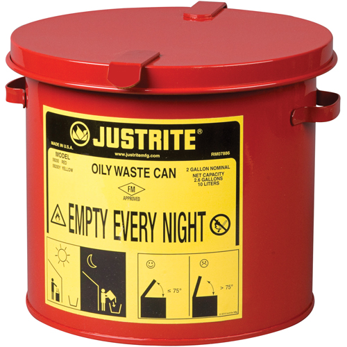 Contenants pour d&eacute;chets huileux, Homologu&eacute; FM/List&eacute; UL, 2 gal. US, Rouge Seagulf Marine Industries Inc.
