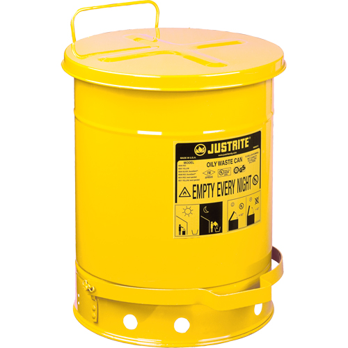 Oily Waste Cans, FM Approved/UL Listed, 14 US gal., Yellow Seagulf Marine Industries Inc.