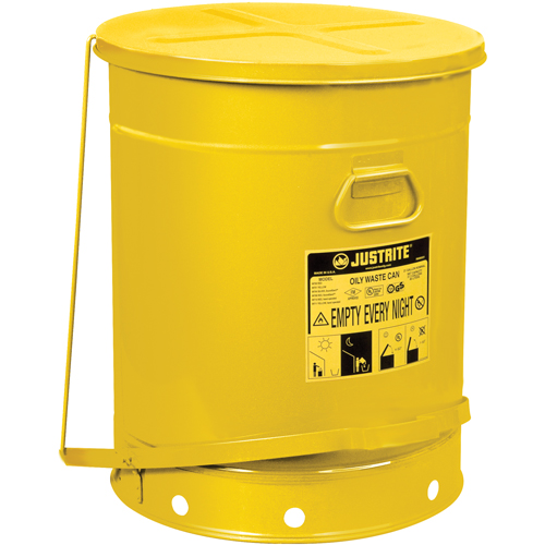 Oily Waste Cans, FM Approved/UL Listed, 21 US gal., Yellow Seagulf Marine Industries Inc.