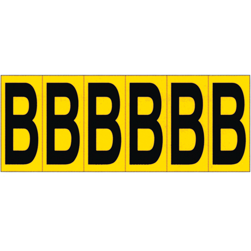 Individual Adhesive Letter Markers, B, 2-15/16" H, Black on Yellow Seagulf Marine Industries Inc.