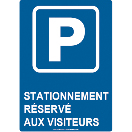 Reserved Parking Sign, 14" x 10", Aluminum, French with Pictogram Seagulf Marine Industries Inc.