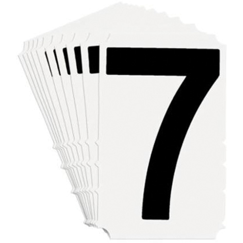 &eacute;tiquettes de lettres et chiffres gothiques individuels Quick-Align, 7, 4" h, Noir sur blanc Seagulf Marine Industries Inc.