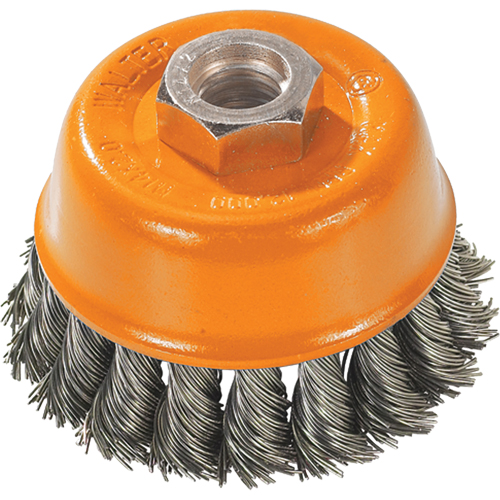 Brosse &agrave; fils nou&eacute;s torsad&eacute;s, 3" dia. x 5/8"-11 arbre Seagulf Marine Industries Inc.