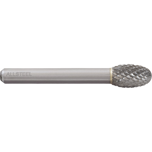 ALLSTEEL Egg Shape Carbide Burr, SE-3, 3/8" Dia., 1/4" Shank, 5/8" Depth of Cut Seagulf Marine Industries Inc.